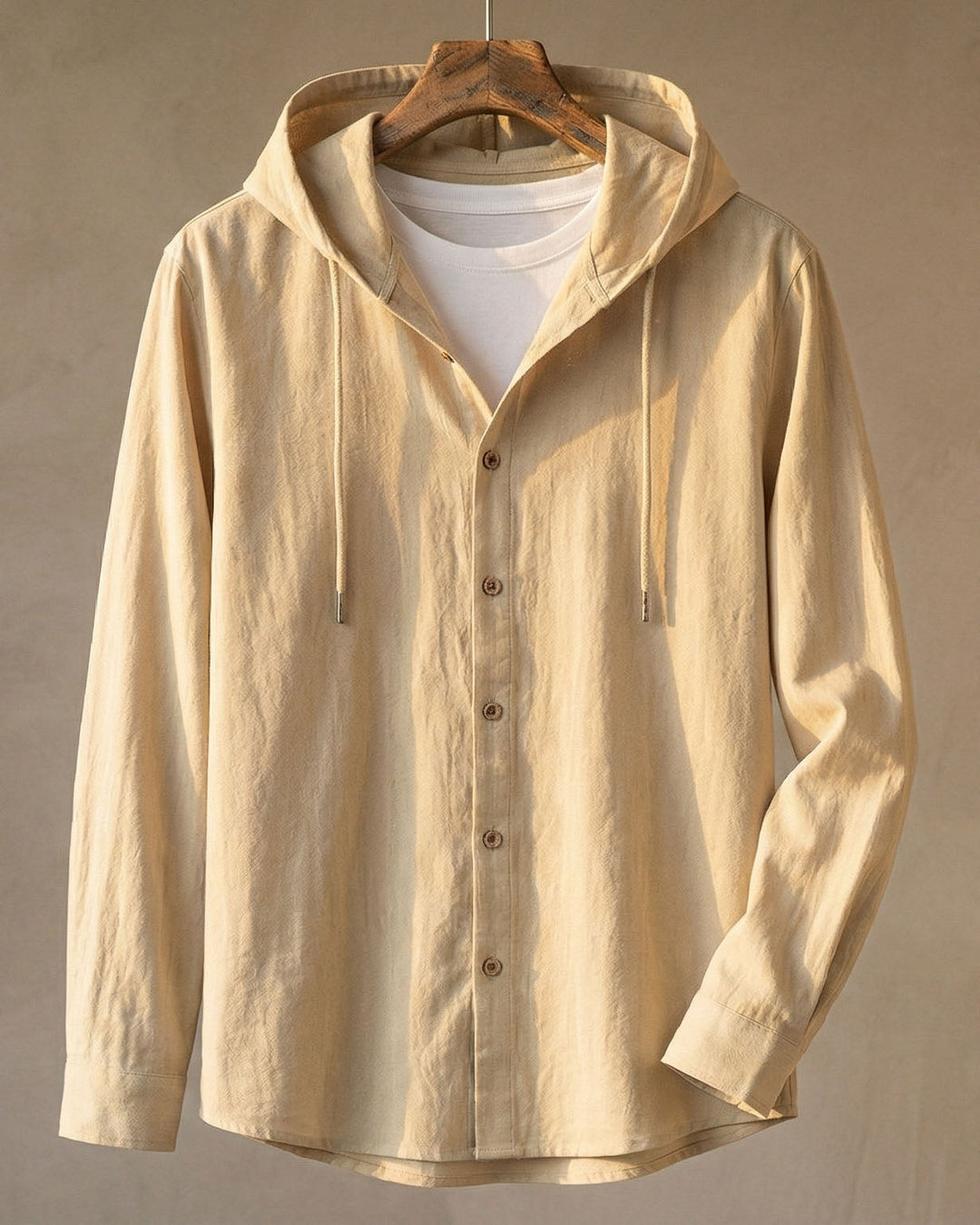 CHEMISE À CAPUCHE EN LIN POUR HOMME