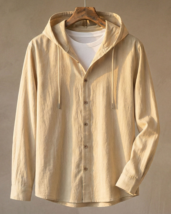 CHEMISE À CAPUCHE EN LIN POUR HOMME