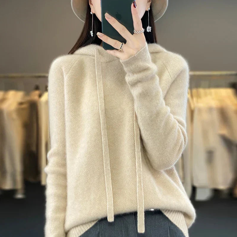 Tina  | Pull en cachemire à capuche