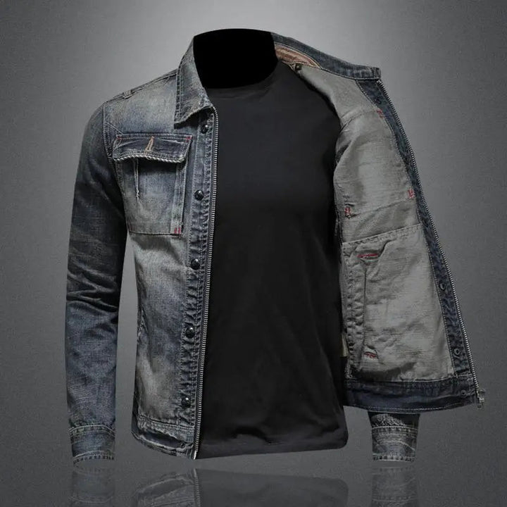 VESTE EN DENIM ZIPPÉE POUR HOMME