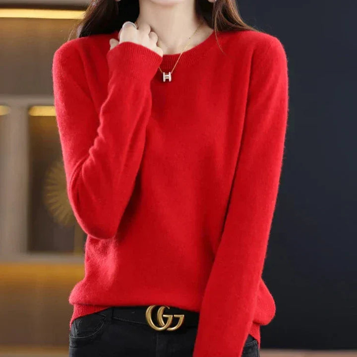 Marie | Pull cachemire col rond fin