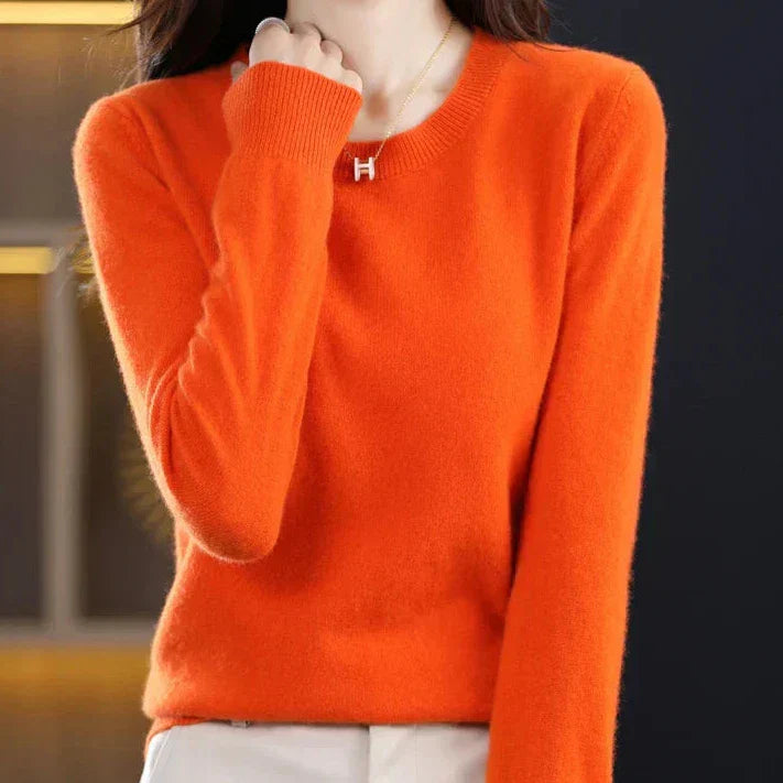 Marie | Pull cachemire col rond fin