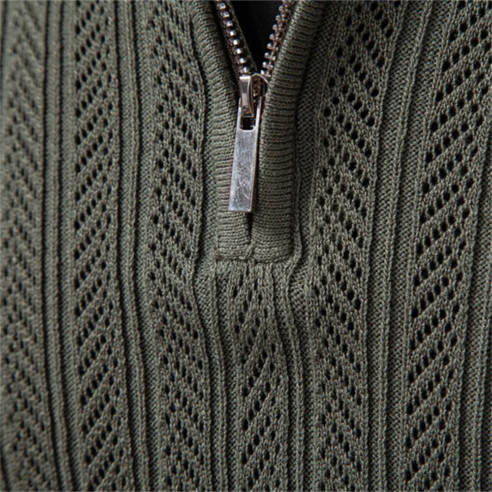 POLO TEXTURÉ ZIPPÉ POUR HOMME