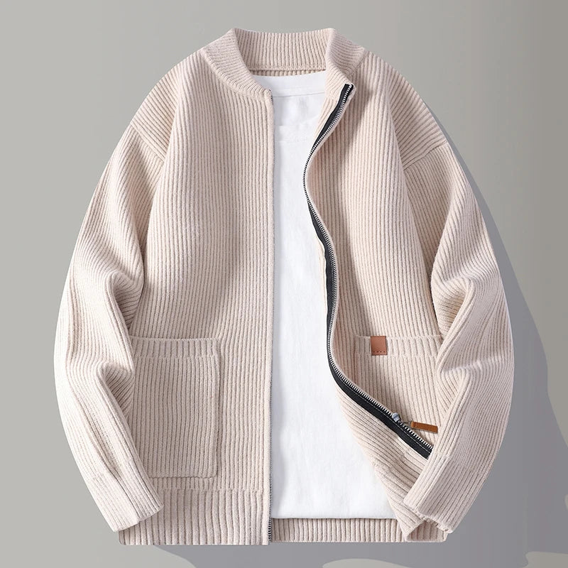 VESTE ZIP HOMME À CÔTES