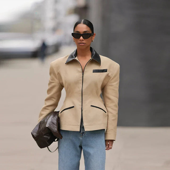 Camille Cannes | LeatherJacket Casual High Street Style
