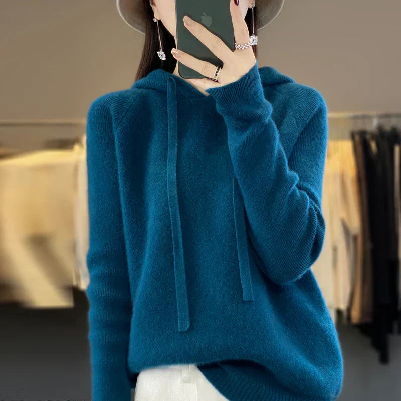 Tina  | Pull en cachemire à capuche