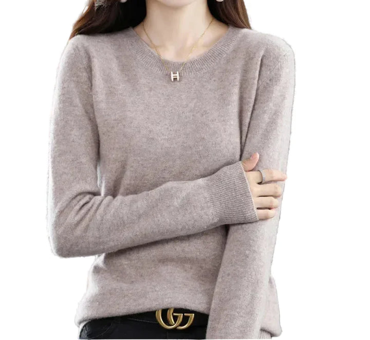 Marie | Pull cachemire col rond fin