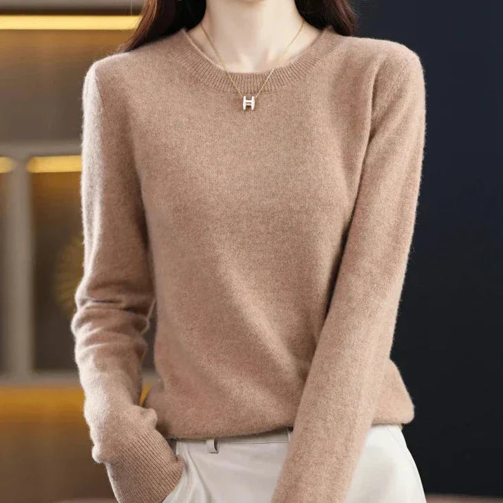 Marie | Pull cachemire col rond fin