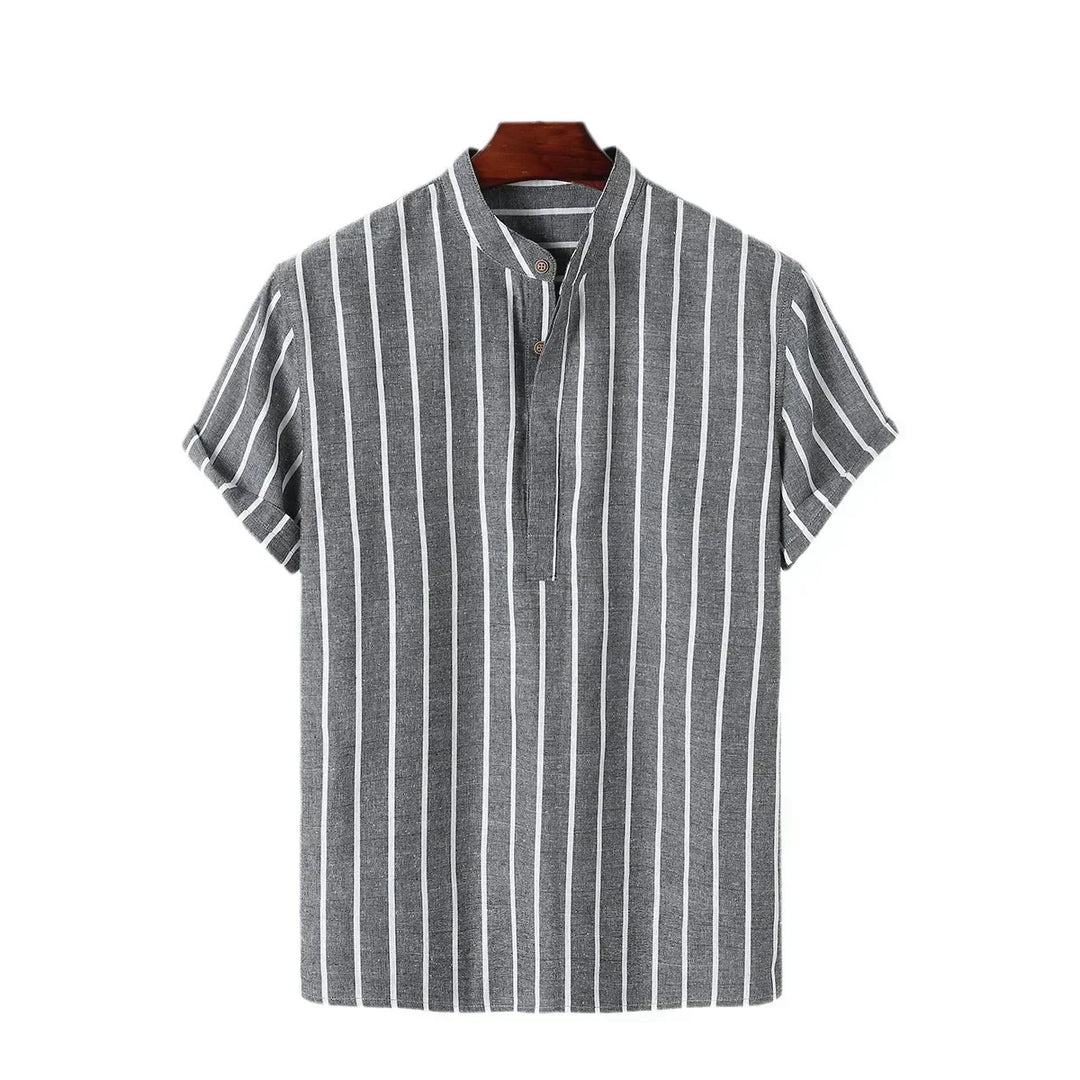 Elegant Short Sleeved Striped Shirt