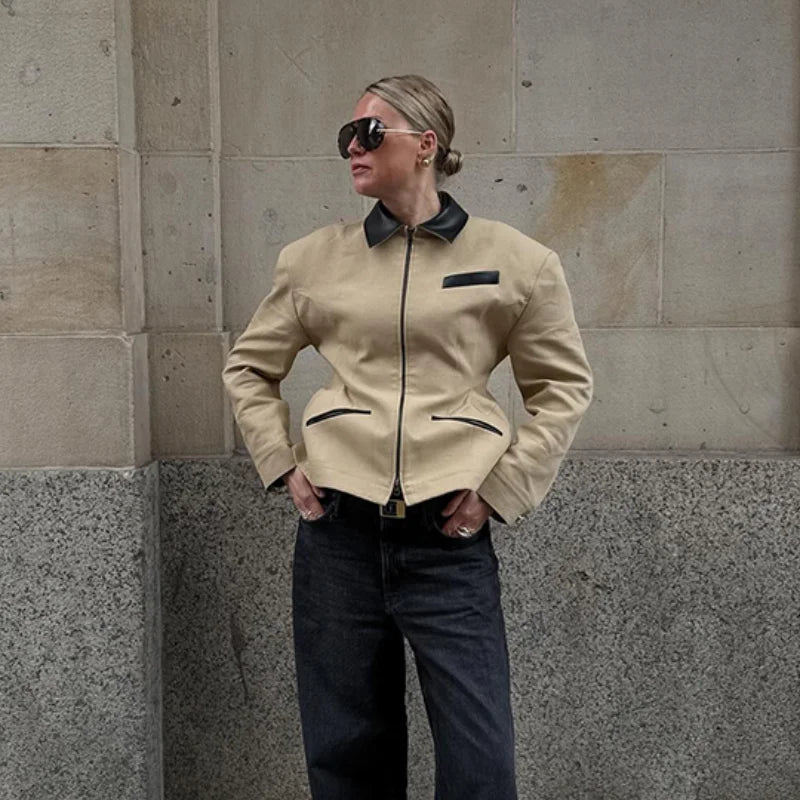 Camille Cannes | LeatherJacket Casual High Street Style