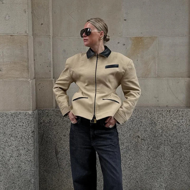 Camille Cannes | LeatherJacket Casual High Street Style