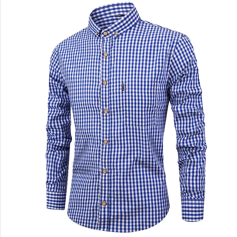 Elegant Plaid Cotton Shirt