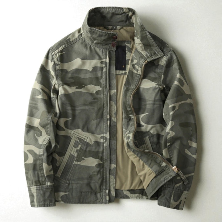 SERGE | Veste field en coton lavé — imprimé camouflage