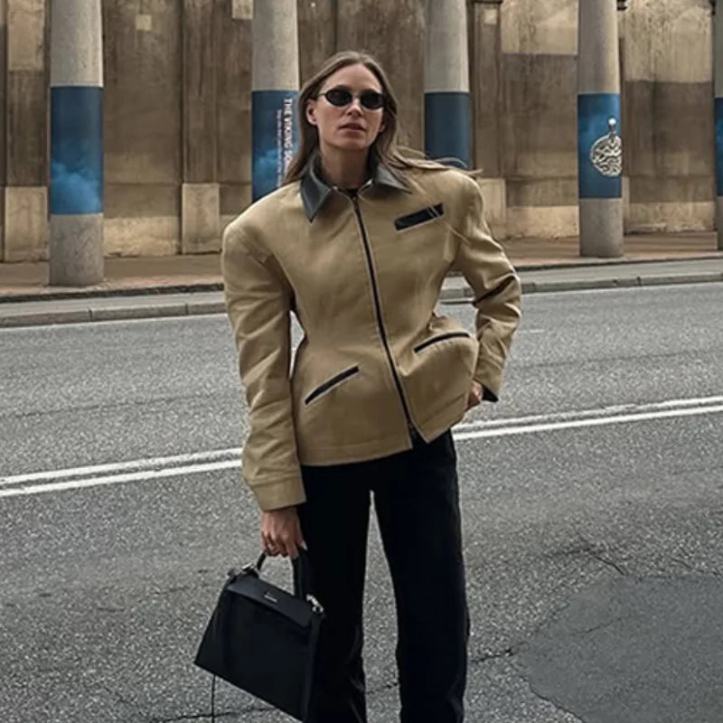 Camille Cannes | LeatherJacket Casual High Street Style