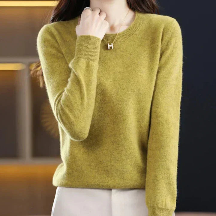 Marie | Pull cachemire col rond fin