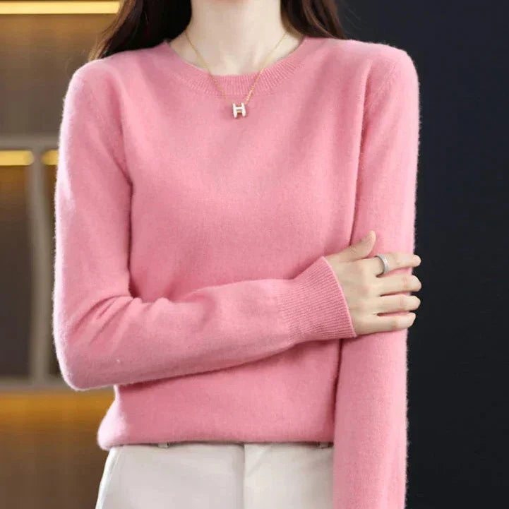 Marie | Pull cachemire col rond fin