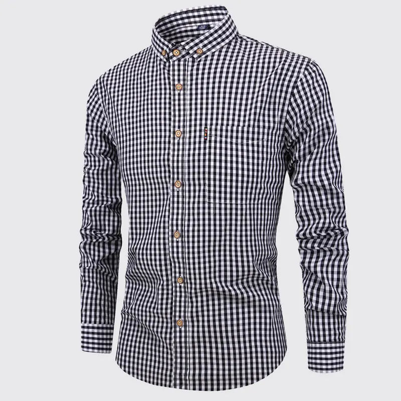 Elegant Plaid Cotton Shirt
