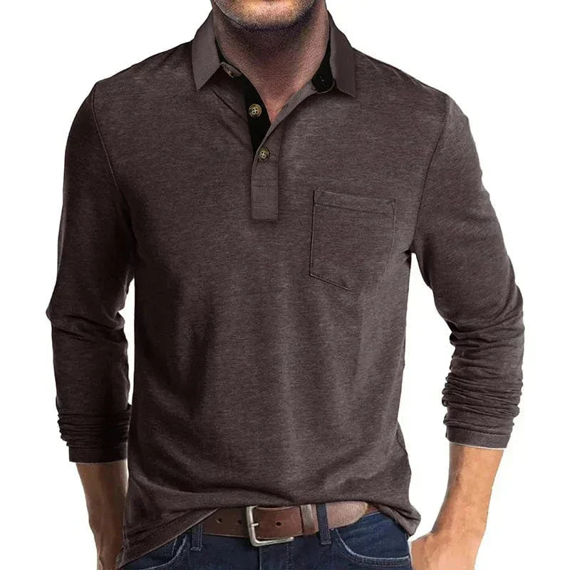 POLO CLASSIQUE À MANCHES LONGUES POUR HOMMES