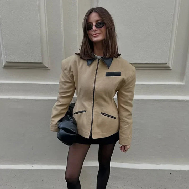 Camille Cannes | LeatherJacket Casual High Street Style