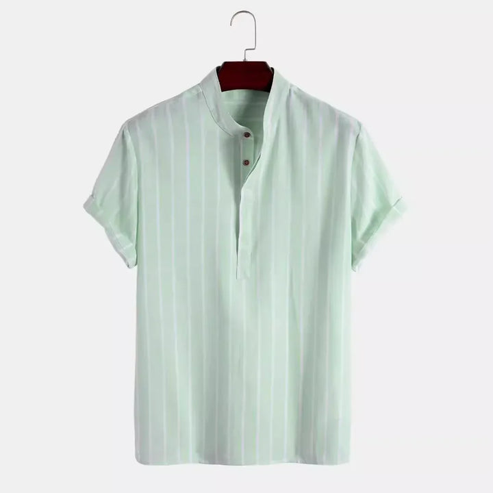 Elegant Short Sleeved Striped Shirt