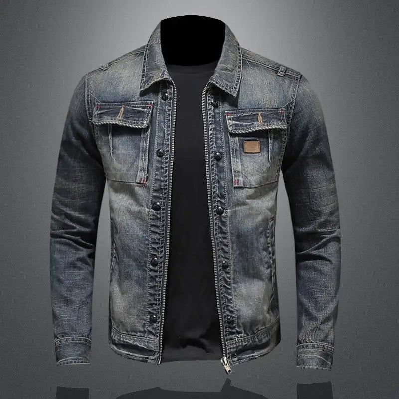 VESTE EN DENIM ZIPPÉE POUR HOMME