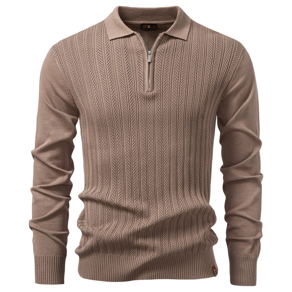 POLO TEXTURÉ ZIPPÉ POUR HOMME