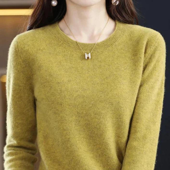 Marie | Pull cachemire col rond fin