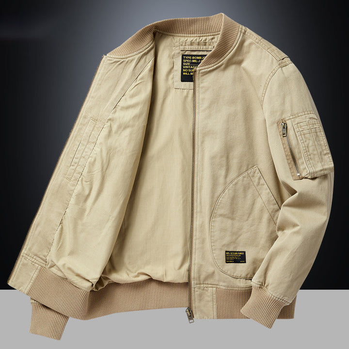 OLIVIER | Blouson aviateur en coton lavé — poches goutte