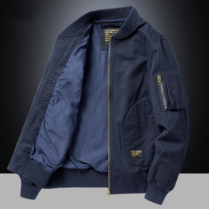 OLIVIER | Blouson aviateur en coton lavé — poches goutte