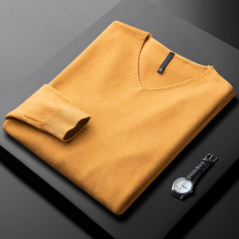 PULL EN V EN FIBRES NOBLES POUR HOMME