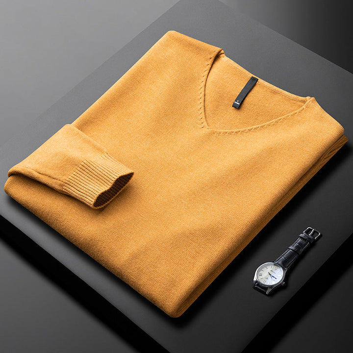 PULL EN V EN FIBRES NOBLES POUR HOMME