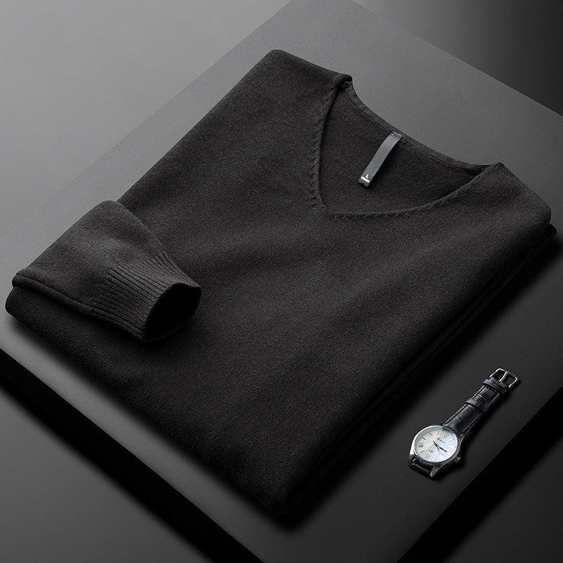 PULL EN V EN FIBRES NOBLES POUR HOMME