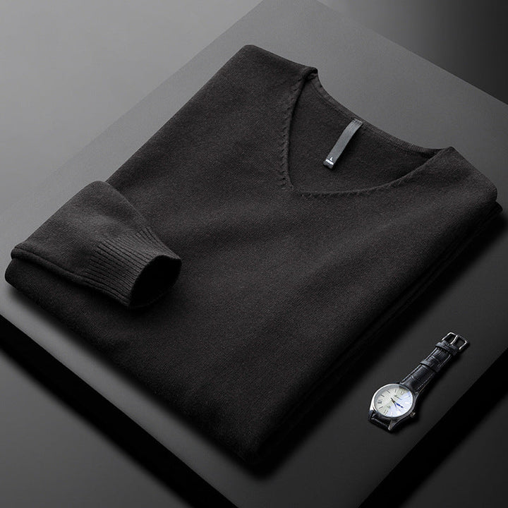 PULL EN V EN FIBRES NOBLES POUR HOMME