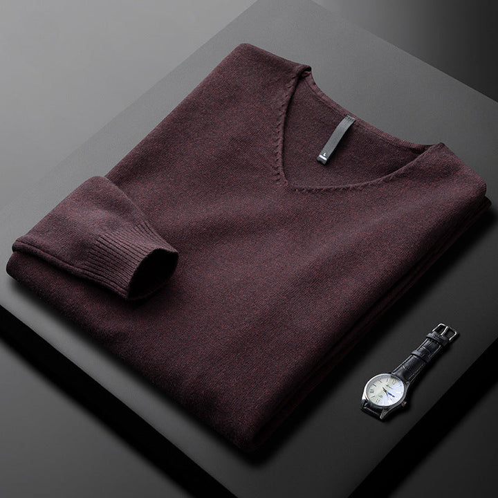 PULL EN V EN FIBRES NOBLES POUR HOMME