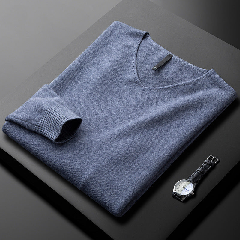 PULL EN V EN FIBRES NOBLES POUR HOMME