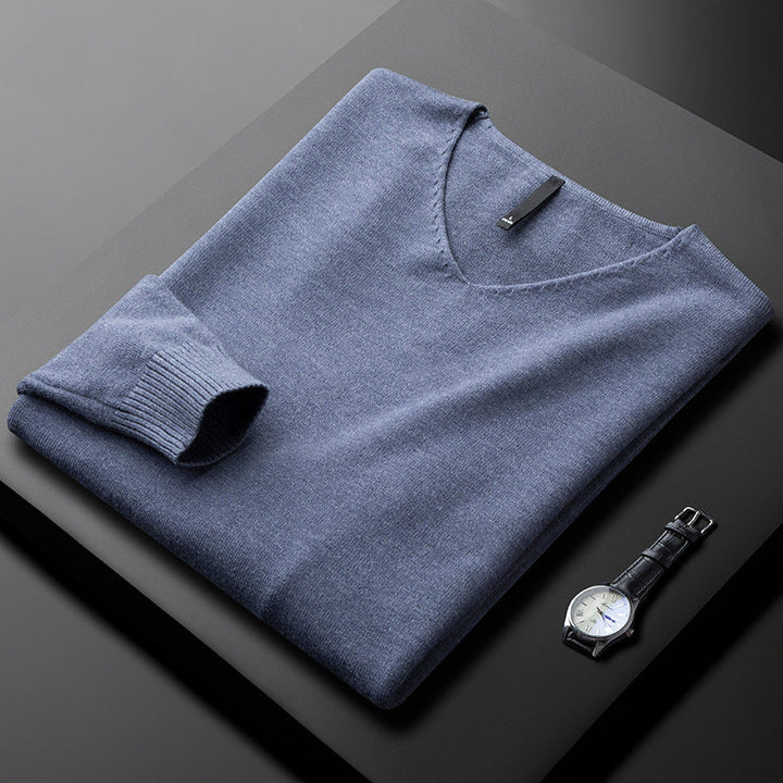 PULL EN V EN FIBRES NOBLES POUR HOMME