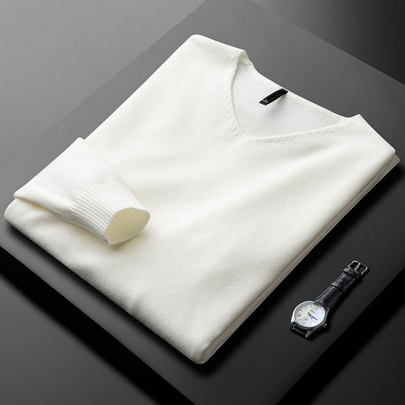 PULL EN V EN FIBRES NOBLES POUR HOMME