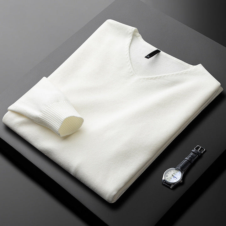 PULL EN V EN FIBRES NOBLES POUR HOMME
