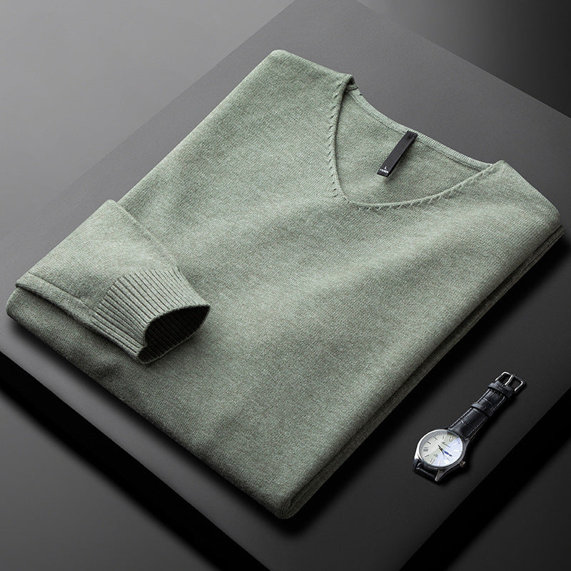 PULL EN V EN FIBRES NOBLES POUR HOMME