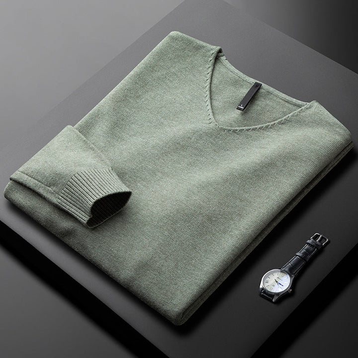 PULL EN V EN FIBRES NOBLES POUR HOMME