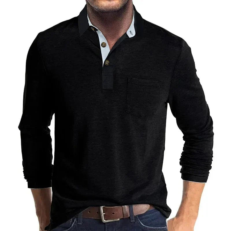 POLO CLASSIQUE À MANCHES LONGUES POUR HOMMES