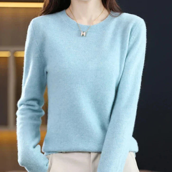 Marie | Pull cachemire col rond fin