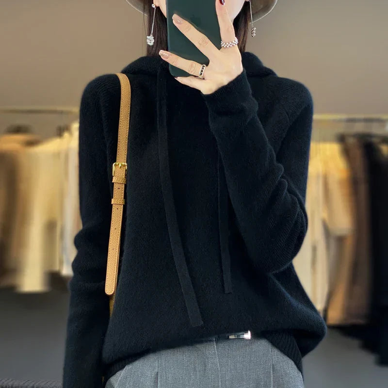 Tina  | Pull en cachemire à capuche