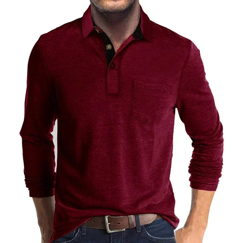 POLO CLASSIQUE À MANCHES LONGUES POUR HOMMES