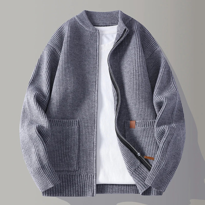 VESTE ZIP HOMME À CÔTES