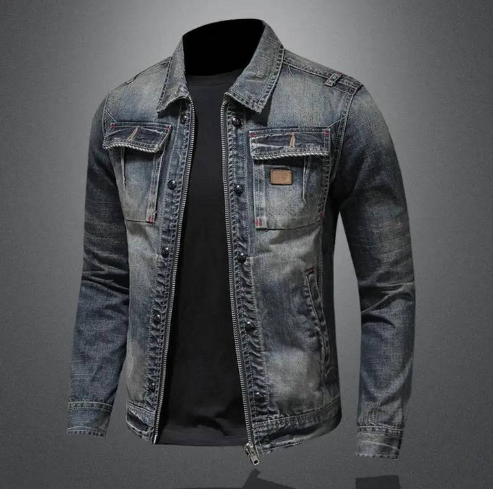 VESTE EN DENIM ZIPPÉE POUR HOMME