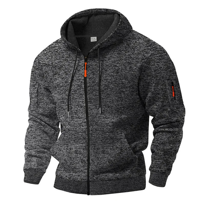 VESTE À CAPUCHE ENTIÈREMENT ZIPPÉE POUR HOMME