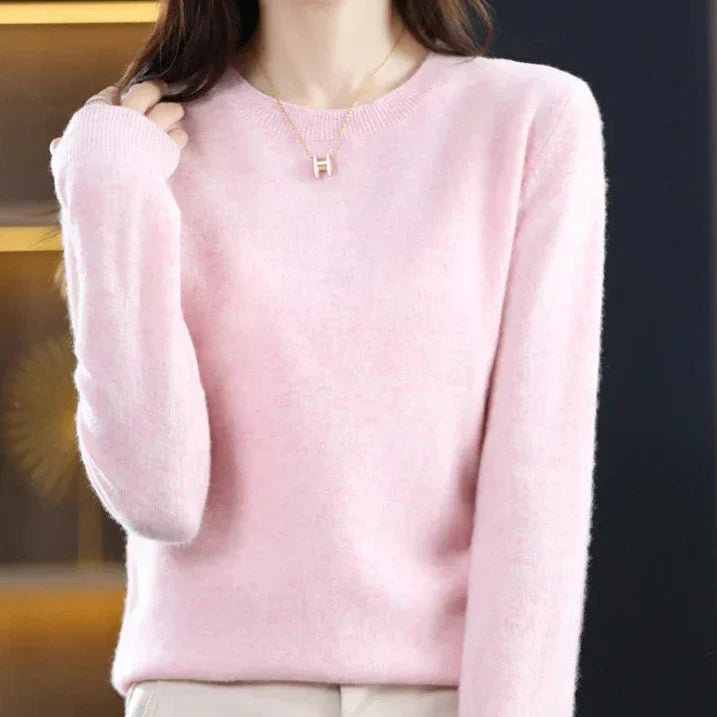 Marie | Pull cachemire col rond fin