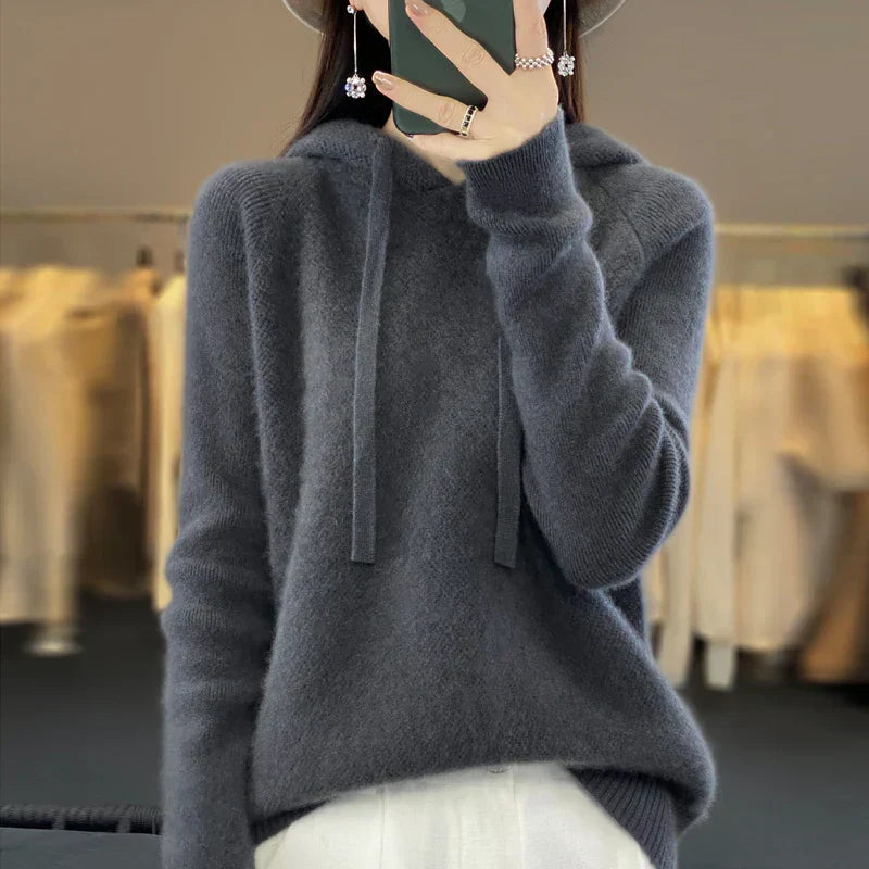Tina  | Pull en cachemire à capuche