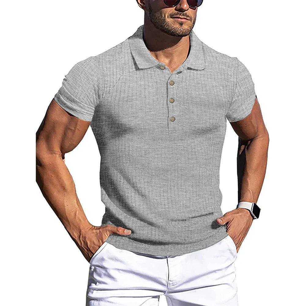 Elegant Striped Polo Shirt